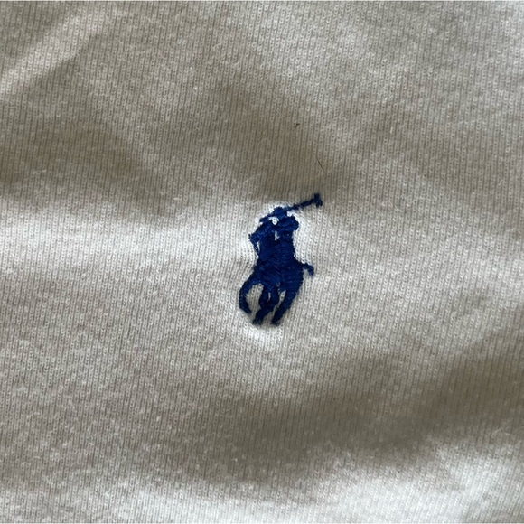 Ralph Lauren Sport White Long Sleeve Tee Blue Pony Logo M Late Y2K Preppy - Picture 3 of 9